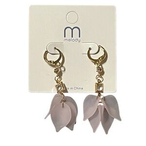 •Gold & Pink Dangle Earrings•